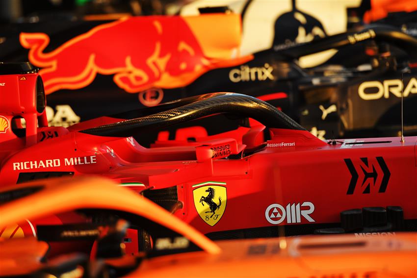 Ferrari race car closeup